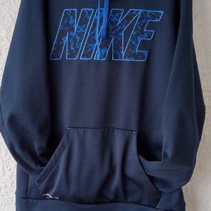 Nike Therma Fit Navy Blue Hoodie with Royal Blue Camo logo. Mens Size small.